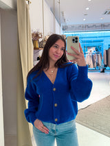 Strickjacke Royalblau