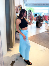 Plissee Hose Hellblau