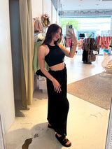 Plissee Hose Schwarz