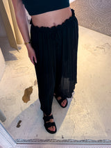 Plissee Hose Schwarz