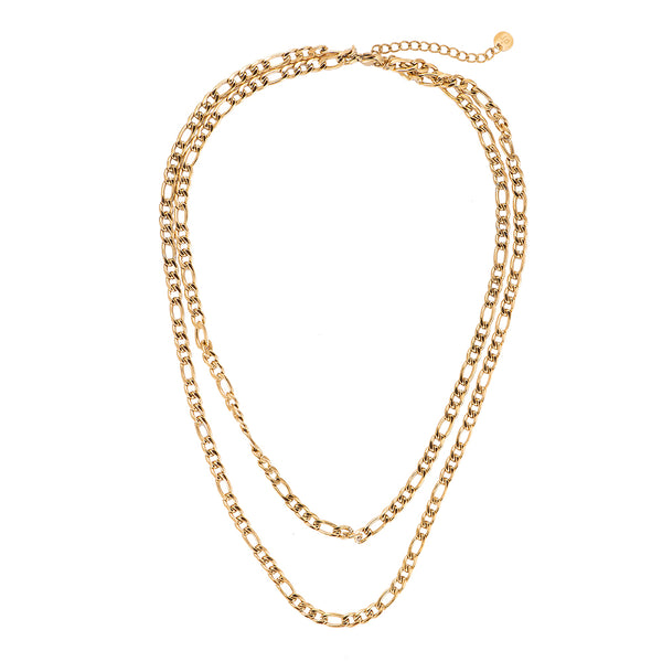 Two Layer Chain Antonia Edelstahl Kette Gold