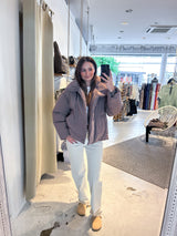 Kurze Winterjacke Taupe