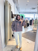 Kurze Winterjacke Taupe