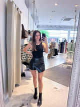 Kunstleder Hosenrock Schwarz