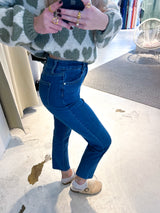 Long Mom Jeans Dunkelblau
