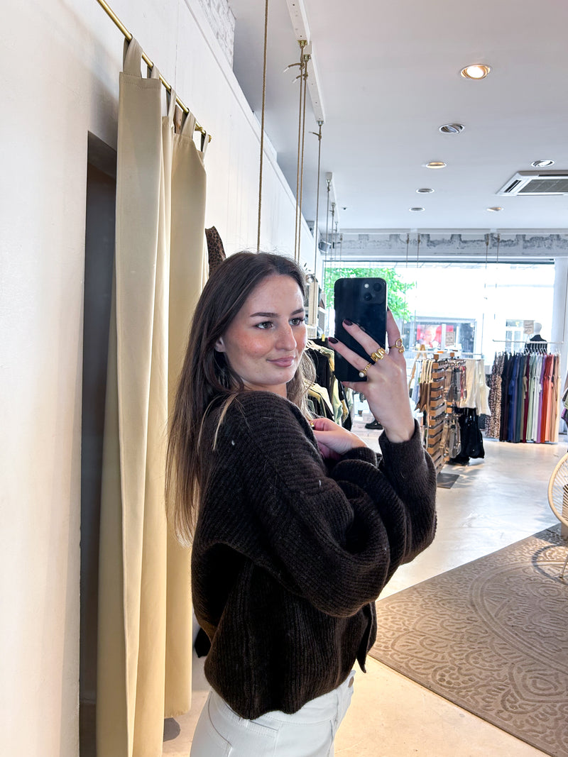 Strickjacke Braun