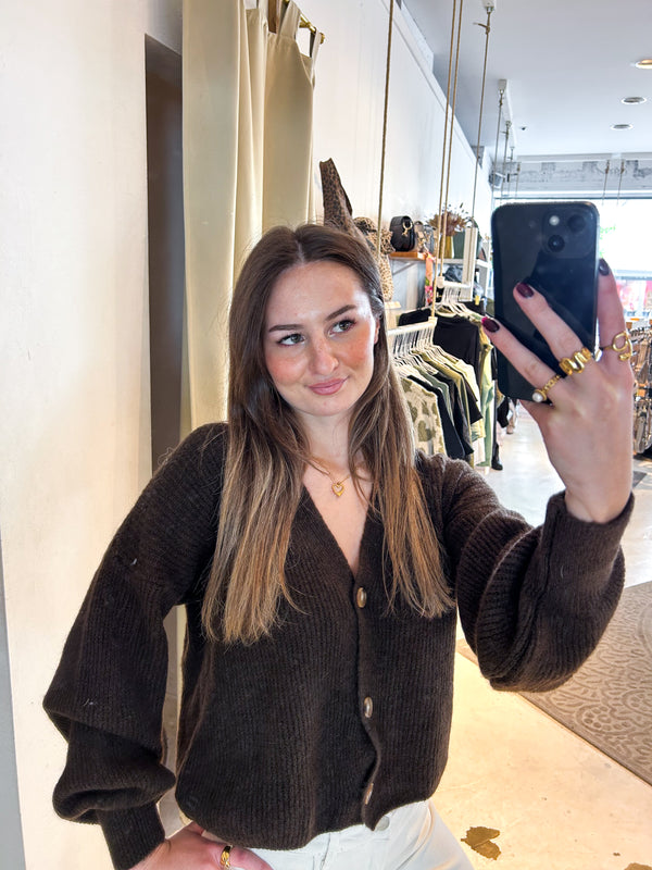 Strickjacke Braun