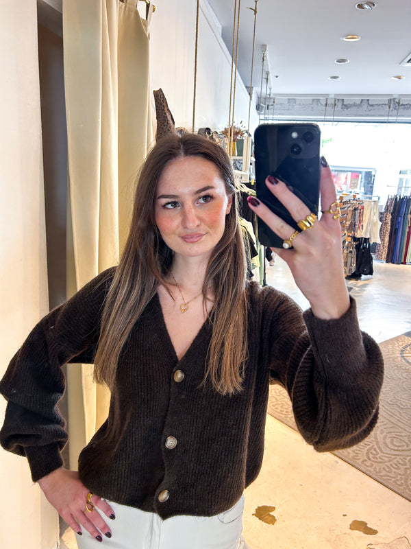 Strickjacke Braun