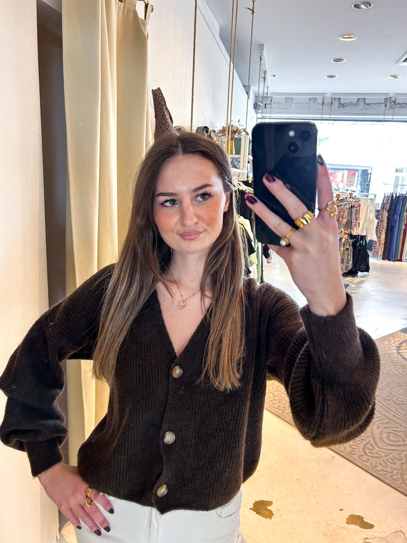 Strickjacke Braun