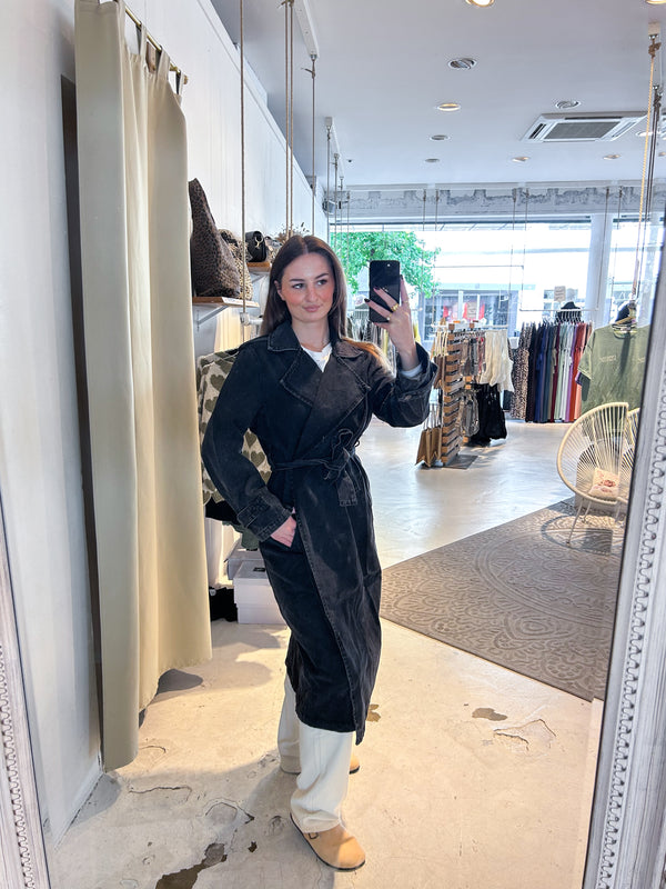 Jeans Mantel Schwarz