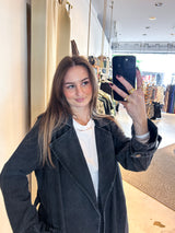 Jeans Mantel Schwarz