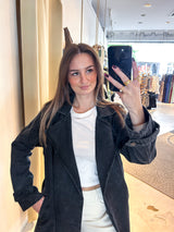 Jeans Mantel Schwarz
