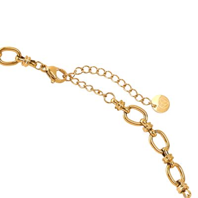 Pearly Connected Edelstahl Kette Gold