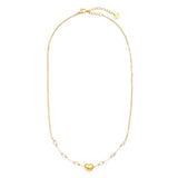 Pearly and Hearts Edelstahl Halskette Gold