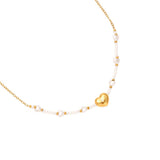 Pearly and Hearts Edelstahl Halskette Gold