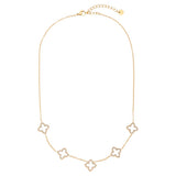 Sparkling Lucky Flower Edelstahl Halskette Gold