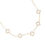 Sparkling Lucky Flower Edelstahl Halskette Gold