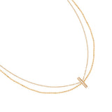 Mini Diamond Ring Edelstahl Halskette Gold