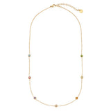 Five Diamond Dots Edelstahl Halskette Gold Bunt
