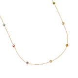 Five Diamond Dots Edelstahl Halskette Gold Bunt