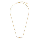 Perle und Mini Herz Edelstahl Halskette Gold