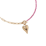 Farbige Beads Herz Edelstahl Halskette Gold