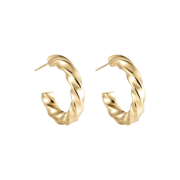 Halka Twist Edelstahl Ohrringe Gold