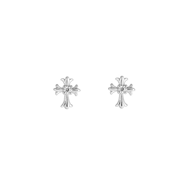 Victorian Diamond Cross Vergoldete Ohrstecker Silber