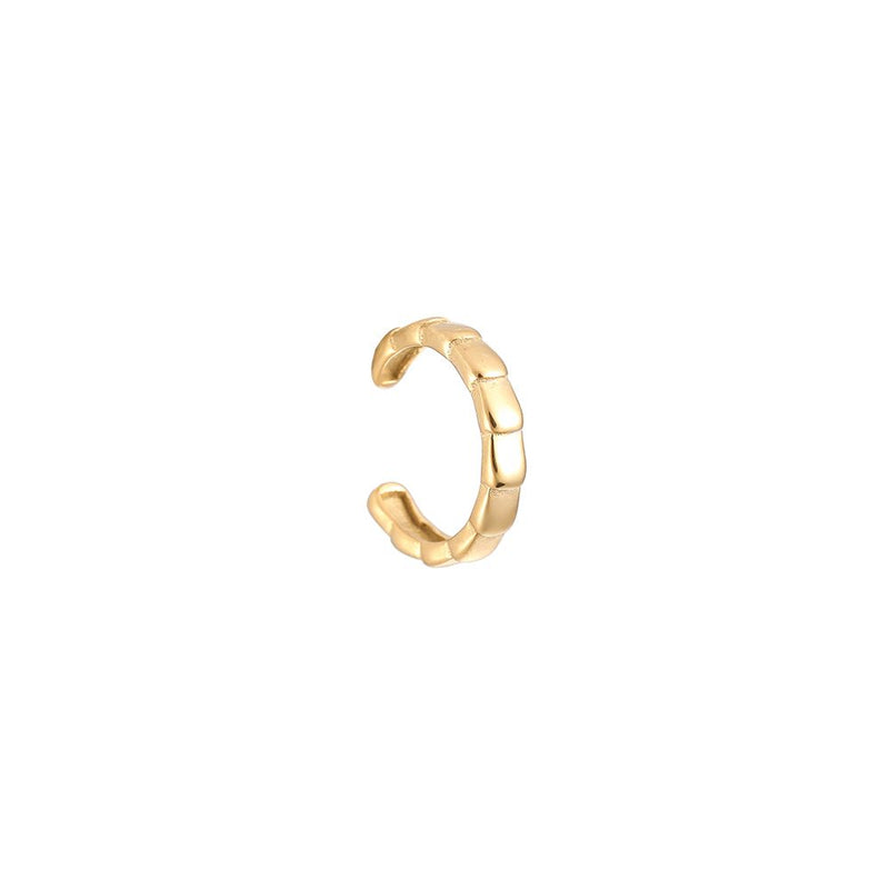 Dragonscale Band Edelstahl Earcuff Gold