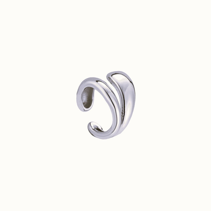 Kreis Edelstahl Earcuff Silber