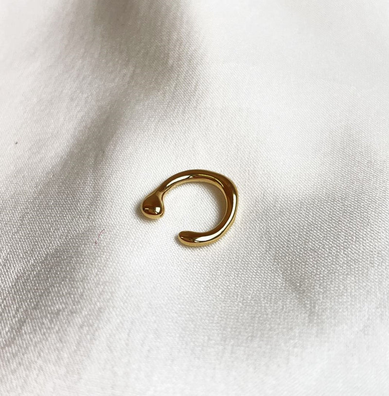 Sonder Form Edelstahl Earcuff Gold