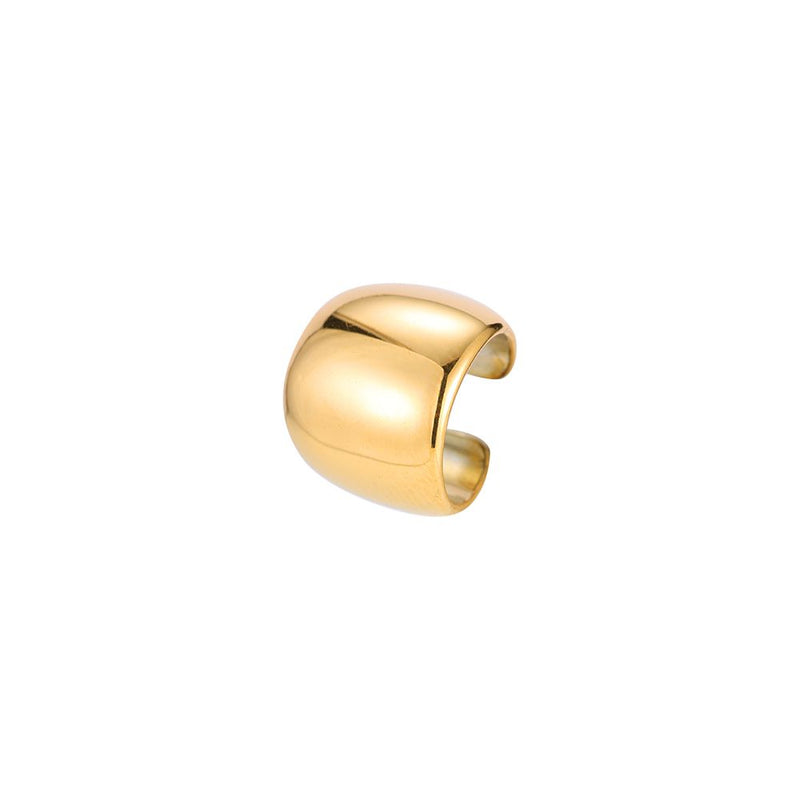 Fat Schild Edelstahl Earcuff Gold