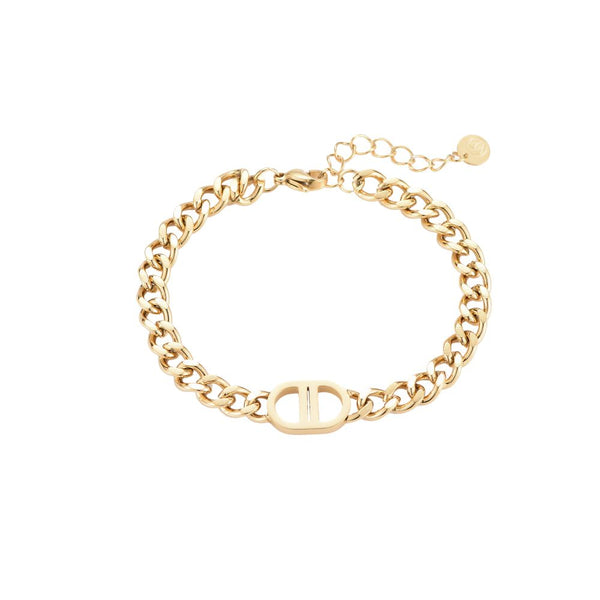 Glittering Nose Chain Edelstahl Armband Gold