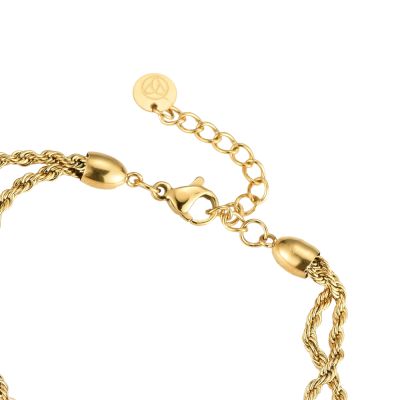 Twisting Chain Hug Edelstahl Armband Gold