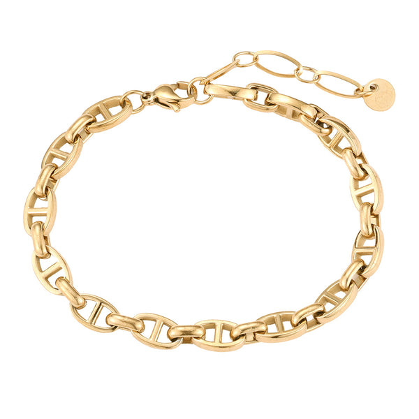 Thick Nose Chain Edelstahl Armband Gold