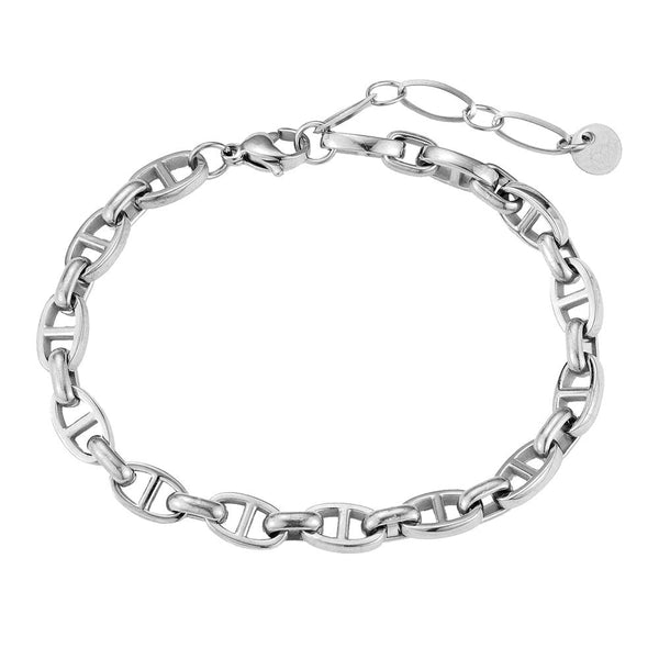Thick Nose Chain Edelstahl Armband Silber