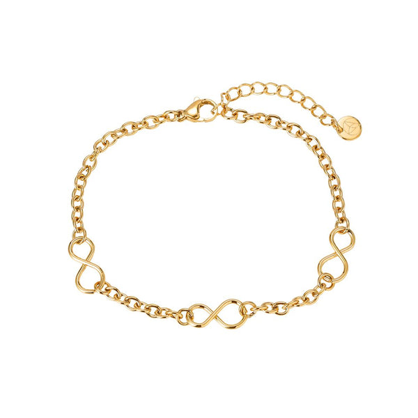 Chained Hearts Edelstahl Armband Gold