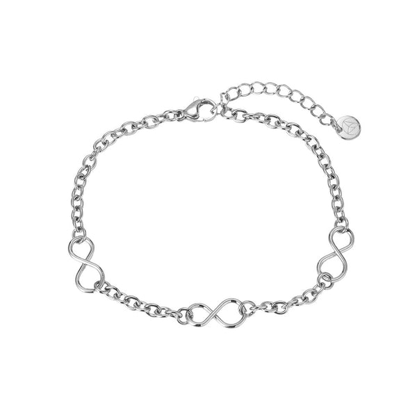 Chained Hearts Edelstahl Armband Silber