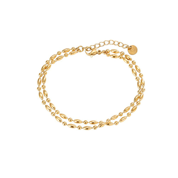 Double Chain Edelstahl Armband Gold