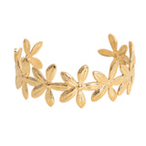 Viele Blumen Edelstahl Armreif Gold