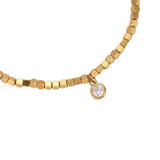 Elastische Würfel Zirkonia Edelstahl Armkette Gold