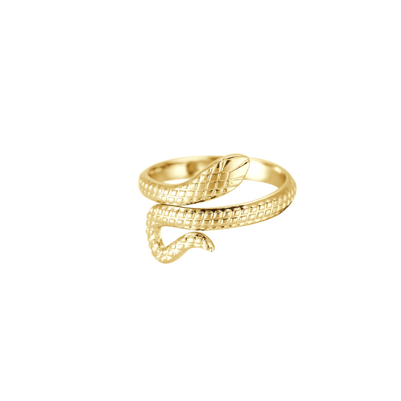 Whirling Snake Edelstahl Ring Gold