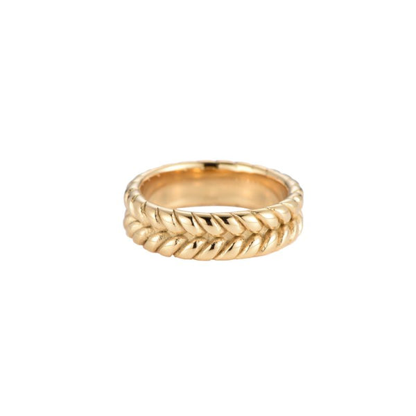 Twist Parallel Edelstahl Ring Gold