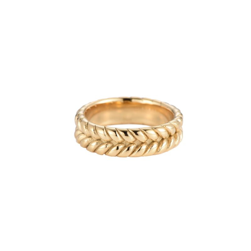 Twist Parallel Edelstahl Ring Gold