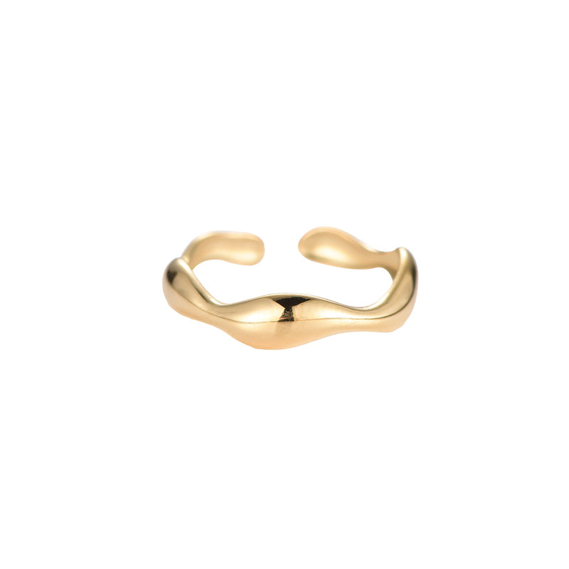Gold Wave Edelstahl Ring Gold