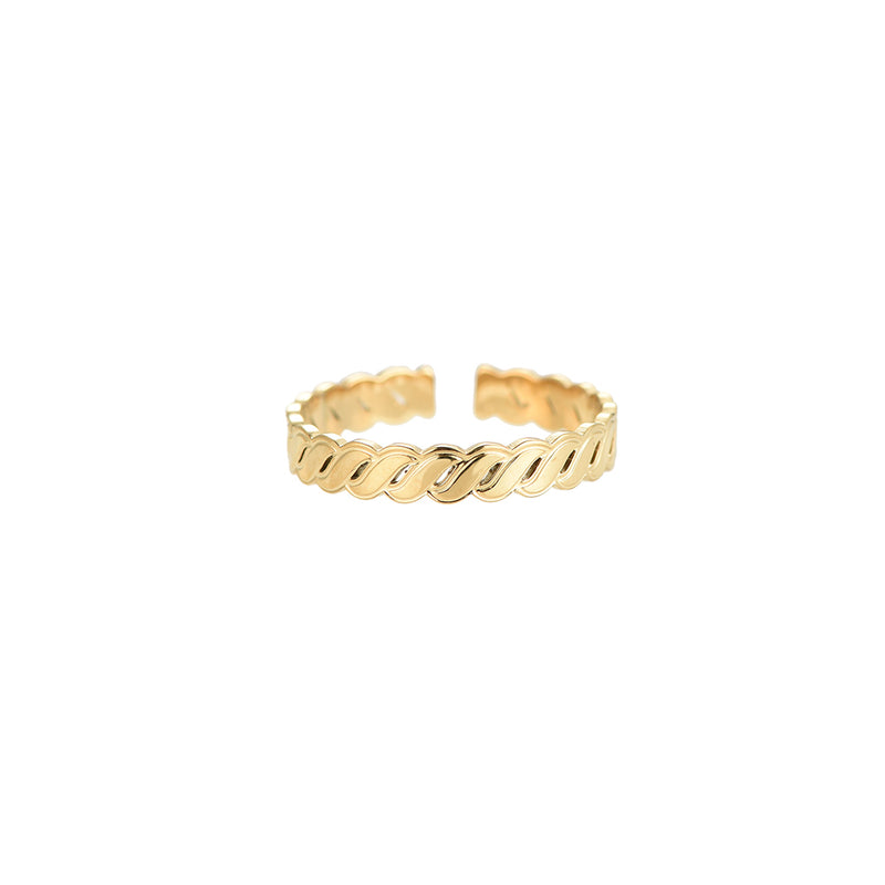 Smooth Classic Braid Edelstahl Ring Gold