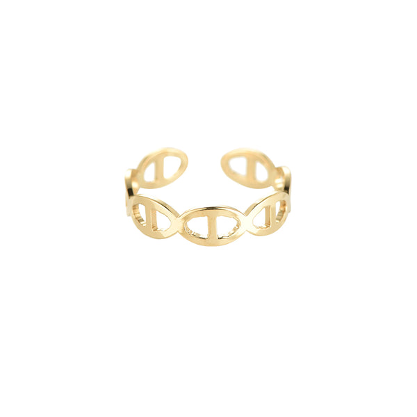 Phi Chain Edelstahl Ring Gold