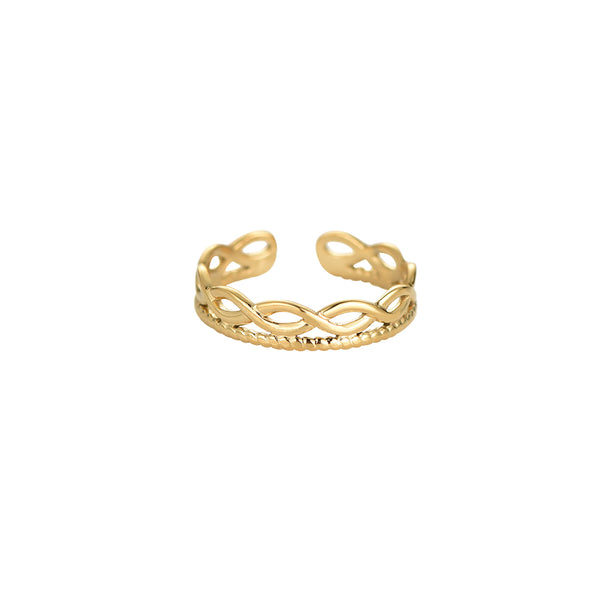 Freya Braid Edelstahl Ring Gold