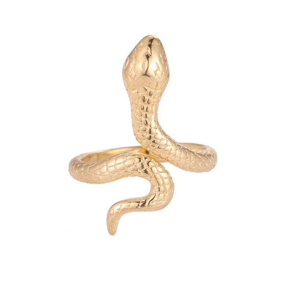 Creeping Viper Edelstahl Ring Gold