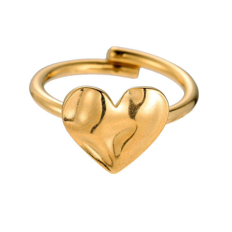 Eternal Heart Edelstahl Ring Gold
